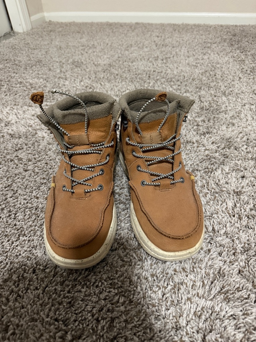 Hey Dude Men's Tan Brown Lace-Up Ankle Boots